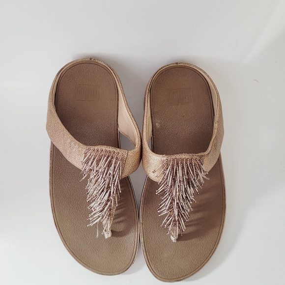 Fit Flop Cha Cha Beaded Fringe Thong Style Sandals - Picture 7 of 7